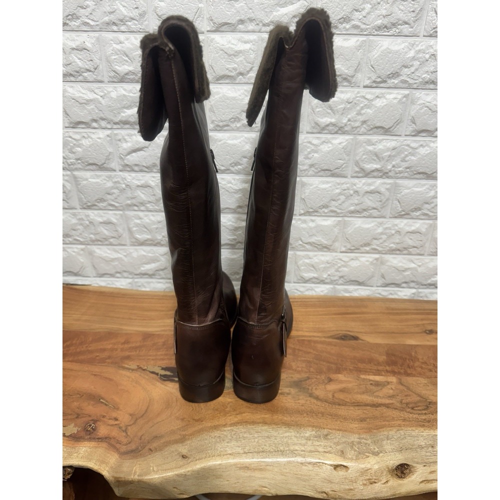 Vintage Foundry Co VFL-226 Brown Leather Shearling Riding Boots Women's 9 - Picture 5 of 10